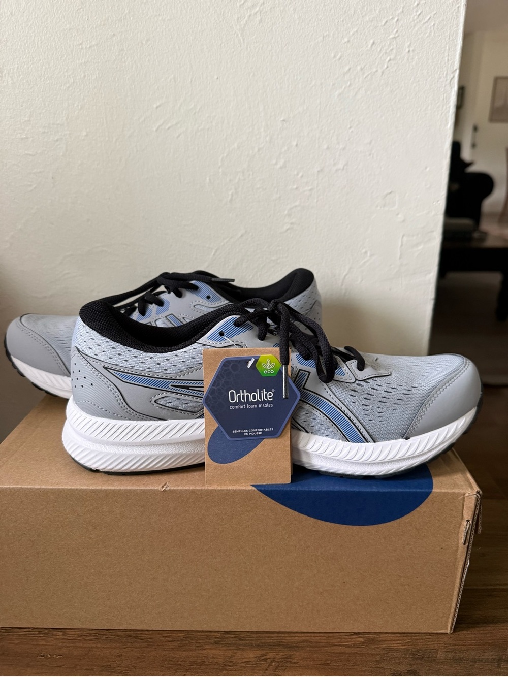 Asics Gray and Blue Men's Running Sneakers with Ortholite Support
